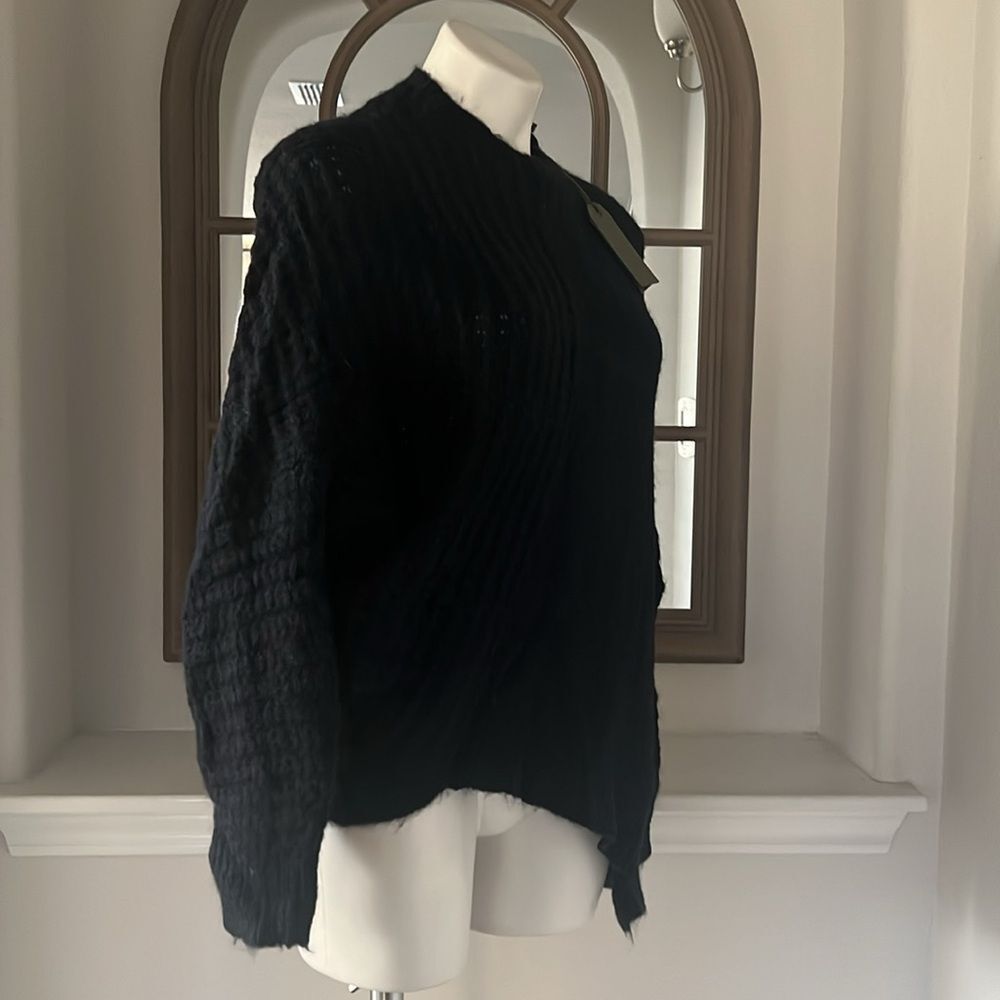 All Saints Selena Mixed Stitch Asymmetric Sweater Midnight Blue, NWT, Size S - Picture 7 of 12